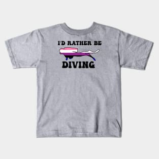 I'd Rather Be Diving: Genderfluid Pride Kids T-Shirt